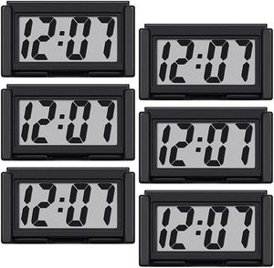 Relojes de pared 6 unids Mini reloj de coche Auto Truck Dashboard Tiempo Conveniente Durable Autoadhesivo Soporte Vehículo Electrónico Digital para