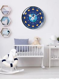 Horloges murales 8/10 pouces horloge ronde enseignement pour enfants design moderne mouvement silencieux et chiffres colorés salle de classe