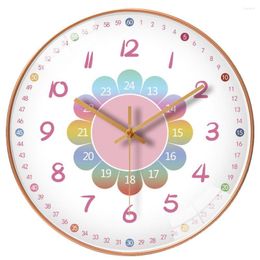 Horloges murales 8 pouces 20 cm horloge ronde dessin animé coloré Quartz silencieux pour la maison salon chambre décor