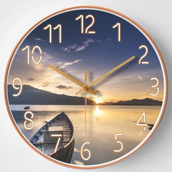 Horloges murales 8 pouces Art Soleil Horloge Moderne Conception Abstraite En Plastique AntiqueStyle Pour Enfants Enfants Salon Chambre Décor À La Maison Accesoriz