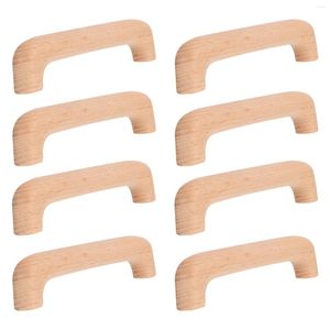 Horloges murales 8 pcs boutons de commode en bois poignée en bois tiroir tire poignées de porte de cuisine armoires