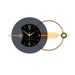 Relojes de pared 84x38cm Reloj 3D Sala de estar Diseño moderno de doble capa Decoración de arte silencioso para el hogar Reloj colgante nórdico