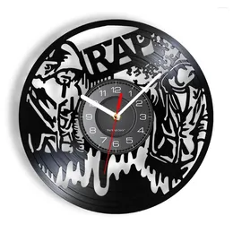 Relojes de pared 90s Rap Art Clock Hip Hop Vintage Record Music Studio Room Decor Musical Live Show Raperos Regalo