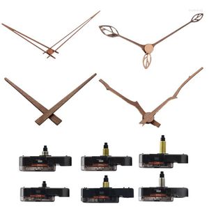 Wandklokken 90Sets kwarts klokbeweging walnoot houten handen kit spindel stappen mechanisme as klassieke horloge reparatie vervanging home