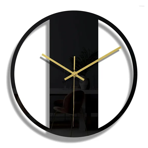 Horloges murales ABSF 11,8 pouces acrylique transparent horloge autocollant mode non-tic-tac montre à quartz pour salon maison décorative