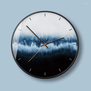 Horloges murales Horloge d'art abstrait Modèle noir et blanc Concept artistique Décoration Chambre Salon Ultra silencieux