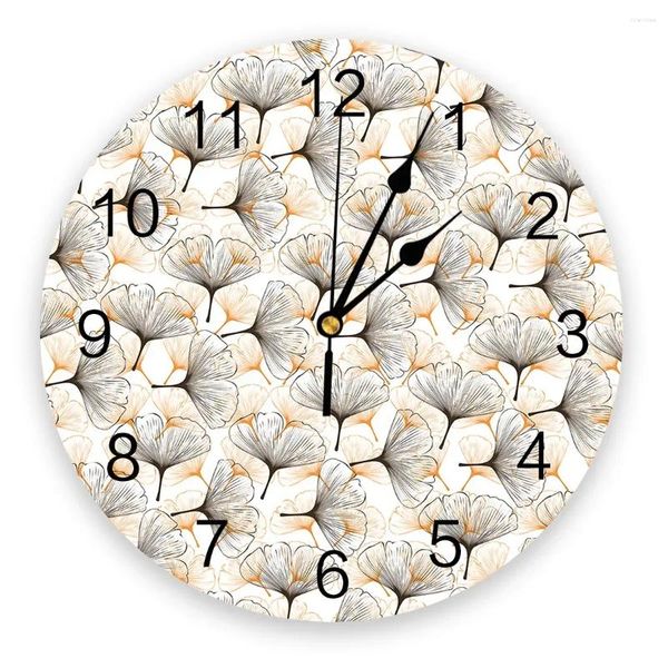 Horloges murales Résumé Ginkgo Leaf plante 3d horloge moderne Design moderne Brief Livrée Décoration Kitchen Art Watch Home Decor