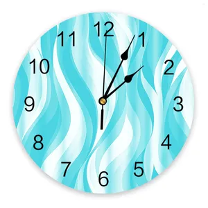 Horloges murales Résumé Lignedient bleu horloge verte numérique silencieuse pour la maison de chambre à coucher décoration salon de cuisine