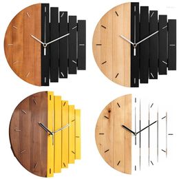 Horloges murales abstraite style industriel horloge bois analogique ornement artisanat pour la maison chambre bureau salon décoration cadeau