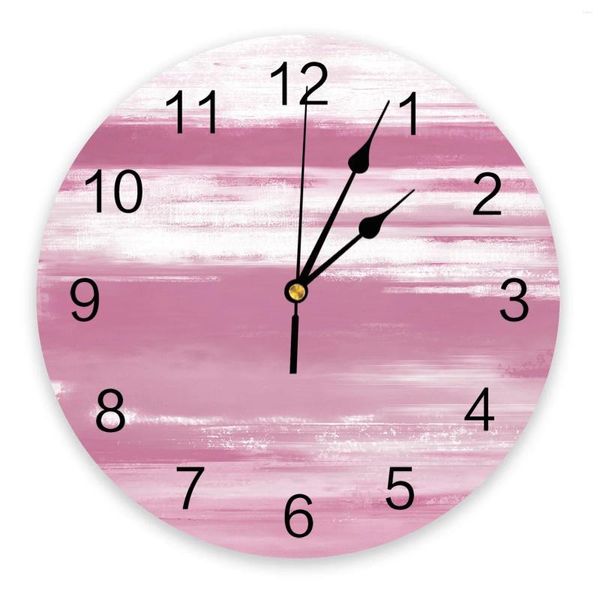 Horloges murales abstraites de texture rose salon salon décoration intérieure grande muette rond table de table de chambre à coucher