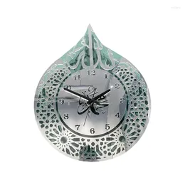 Horloges murales Acrylique Horloge Décor Miroir Pendule Musulman Art Calligraphie Islamique Quartz Chambre Salon Durable