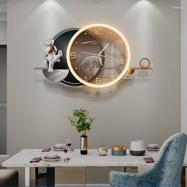 Horloges murales Acrylique Horloge Design Moderne Maison Salon Restaurant Cuisine Décoratif Calme Ambiance Décoration