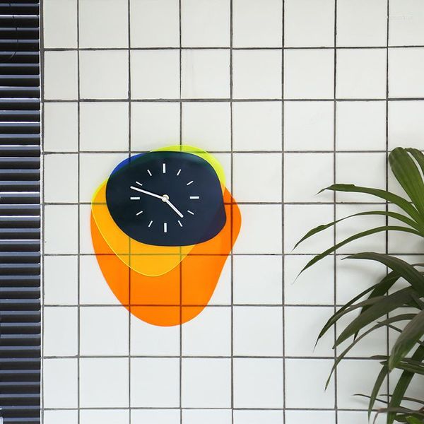 Horloges murales acrylique minimaliste horloge salon créativité nordique Design moderne petit Reloj De Paredwall décorationLL50WC