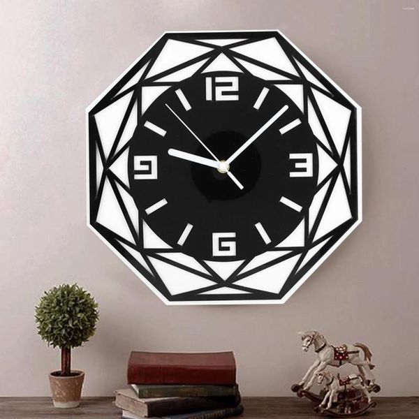 Corloges murales Miroir acrylique horloge géométrique Quartz silencieux décoratif pour le salon décor de la chambre