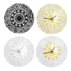 Relojes de pared Reloj religioso acrílico 30 cm Sin tictac para la decoración de la sala de estar de la mezquita