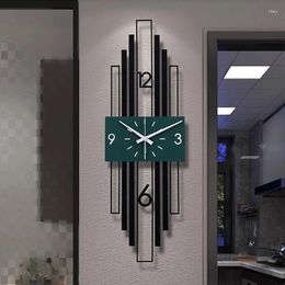 Horloges murales esthétique nordique horloge silencieuse en métal de fer noir montres orologi da pate décoration de salon