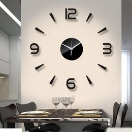 Relojes de pared Asequible Reloj de pared 3D DIY Acrílico Espejo Pegatinas Reloj Relojes Europa horloge Sala de estar Decoración para el hogar Calcomanía de arte reloj de pared 230329