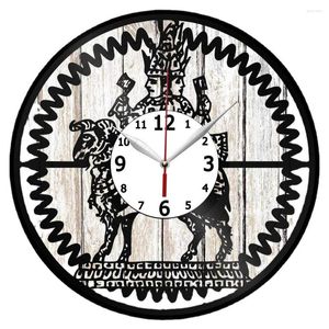 Wandklokken Agni Record Clock Home Art Decor Uniek design handgemaakt origineel cadeau Zwart Exclusief Fan
