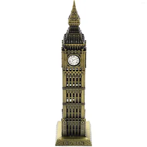 Horloges murales alliage bâtiment Sculpture royaume-uni accessoires architecturaux Big Ben repères Figurine Statues en métal Sculptures blocs modèle
