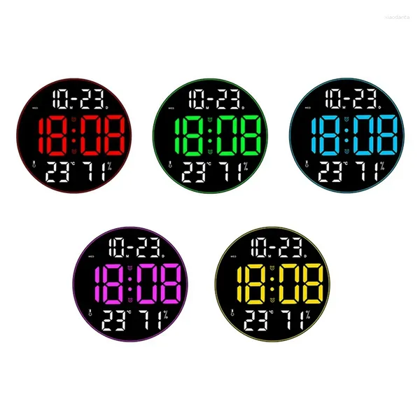 Horloges murales Lumière ambiante 12 pouces Grand écran Multifonction Horloge Simple Salon LED