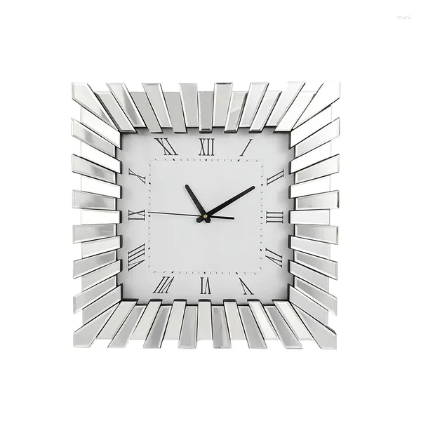 Clocks muraux American Creative Clock Salon Porche Décoration suspendue Fashion électronique Miroir de mosaïque en verre simple