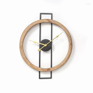 Wandklokken American Creative Wood Clock LCD Display Silent Modern Design Living Room Decorations Reloj de Pared