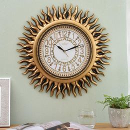 Wandklokken Amerikaanse modieuze woonkamer klok retro decoratie hangende zon mute horloges decoraties ornamenten huiswarming cadeau