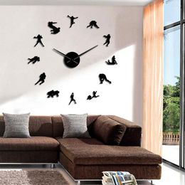 Wall Clocks American Football Modern Large Clock Rugby Art Big Time Watch Boys Room Sport Decor Player Gift