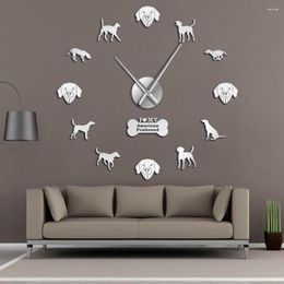 Horloges murales American Foxhound Silhouette Horloge KIT DE BRICOLAGE Chien Race Adhésif Sans Cadre Autocollants Grand