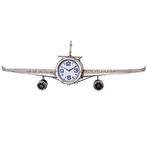 Wandklokken American Retro Large Clock Metal Airplane Silent Watches Industrial Style Home Decor Living Room Decoratie