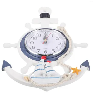 Wandklokken verankeren klok mediterrane stijl strand thema nautisch scheepswiel hangende decor voor kantoor keuken slaapkamer woonkamer