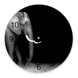 Wandklokken Animal Elephant Grass Pvc Clock Modern Design Living Room Decoratie Home Decore Digital Digital