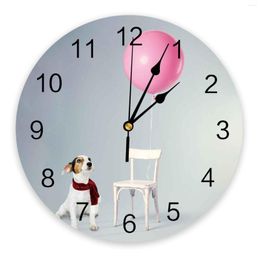 Wandklokken Dier Puppy Sjaal Stoel Ballon Klok Home Decor Slaapkamer Stille Oclock Horloge Digitaal Modern Design