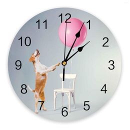 Relojes de pared Animal cachorro bufanda silla globo PVC reloj diseño moderno sala de estar decoración hogar Decoración Digital