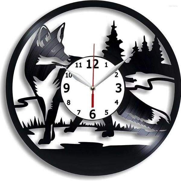 Horloges Murales Animal Record Clock 12 Pouces - Cadeau Pour Les Enfants Idée Art Fait À La Main Anniversaire Décor À La Maison