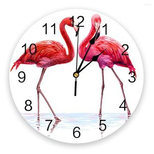 Horloges murales Animal flamant rose PVC horloge salon décoration Design moderne maison Decore numérique