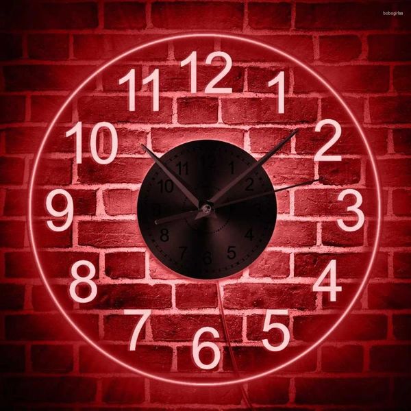 Relojes de pared Números romanos Reloj 12 pulgadas Luminoso Silencio sin ticking Reloj Night Light Fashion Concise Quartz Movement Saat