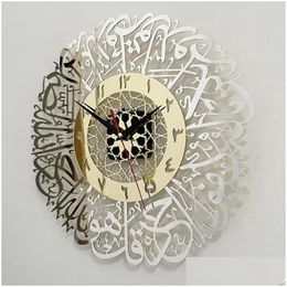 Wandklokken Kunst Ambachten Moslim Ramadan Wandklok Goud Surah Al Ikhlas Decoratieve Islamitische X7Xd Klokken Drop Levering Huis Tuin Thuis de Dhzyc