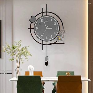 Horloges murales Art Déco Salon Horloge Pièces Quartz Unique Moderne Maison Or Rond Bureau Design Duvar Saati Décor