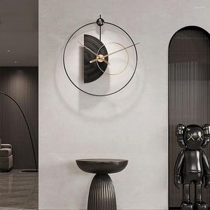 Relojes de pared artísticos para el salón, decoración elegante y única, piezas para el hogar, regalo, redondo, moderno, negro, decoración Saat para dormitorio