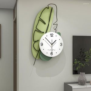 Wandklokken Art Metal Quartz Klok Nordic Design Woonkamer Hal Stijlvolle Stille Reloj Muurschildering Home Decorating Items YY50WC