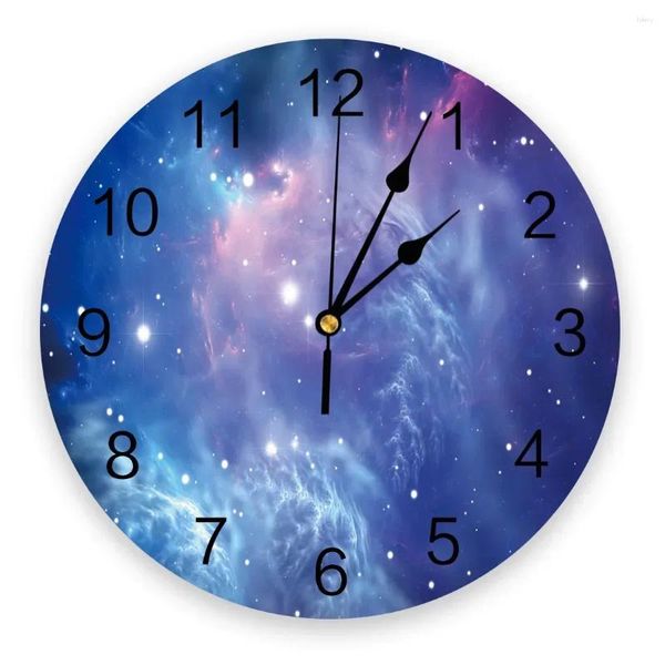 Relojes de pared artísticos estrellas de la Vía Láctea cielo estrellado reloj moderno para decoración de la Oficina del hogar sala de estar decoración del baño reloj colgante