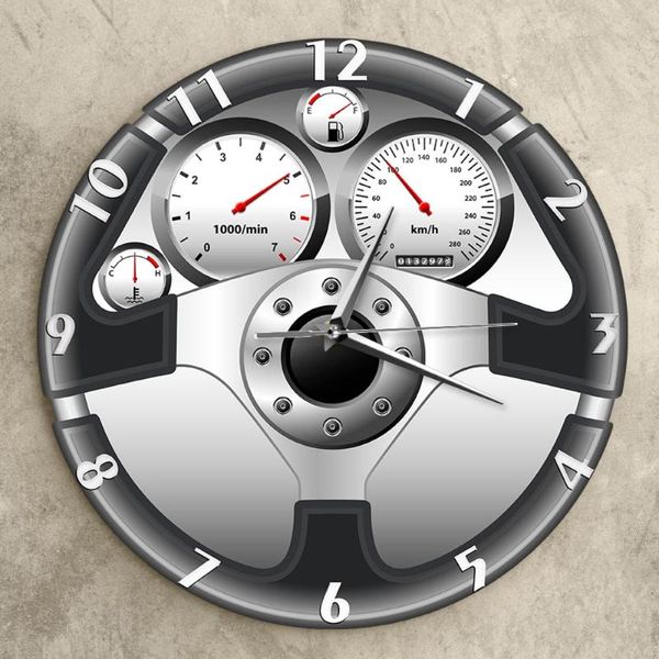 Relojes de pared, reloj artístico para automóvil, volante y tablero de coche deportivo, unidad automotriz, decoración de reparación de estilo automático, relojes de pared