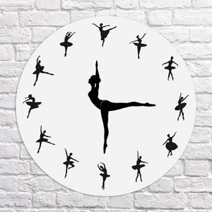 Horloges murales Ballerine Horloge Fille Ballet Danseur Moderne Danse Montre Maison Chambre Décor