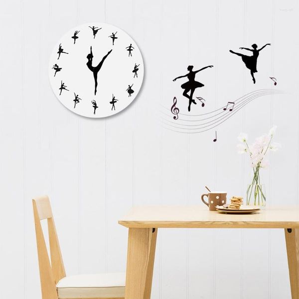 Horloges murales Ballet actrice acrylique bricolage moderne décor à la maison salon nature morte horloge autocollant Quartz aiguille montre