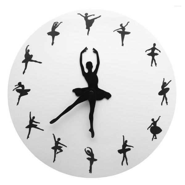 Horloges murales Ballet Danse Temps Horloge Ballerine Danseur Montre Décorative Mains Spéciales Filles Chambre Décor Danseurs Cadeau