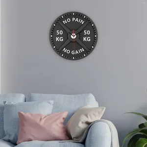 Horloges murales Barbell Clock Unique Silent No Pain Gain Cadeau Ornement décoratif pour