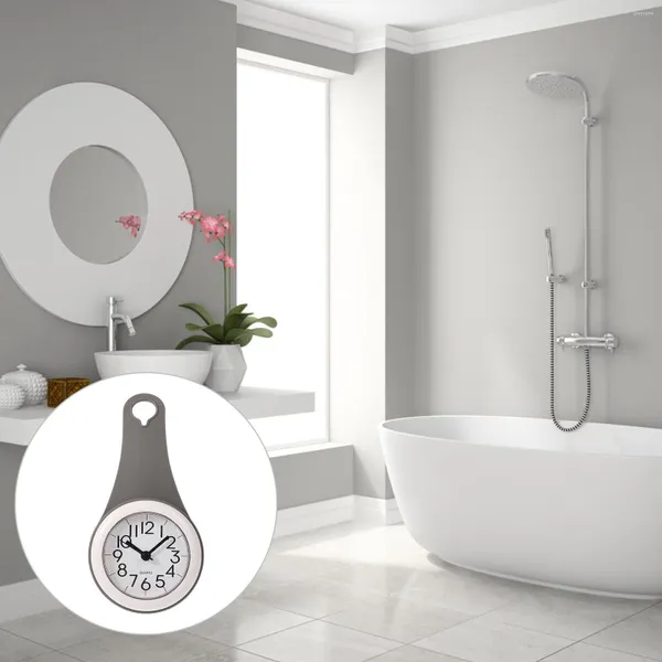 Horloges murales salle de bain ventouse horloge tasses serviette crochet pays décor étanche support de douche