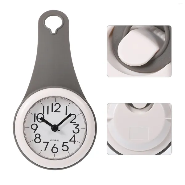 Horloges murales salle de bain ventouse horloge douche trou suspendu décor de campagne étanche petite maison décorer