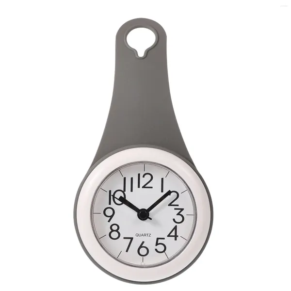 Relojes de pared Cuarto de baño Ventosa Reloj Reloj Inodoro Ducha Decoración con agujero colgante Toalla Gancho